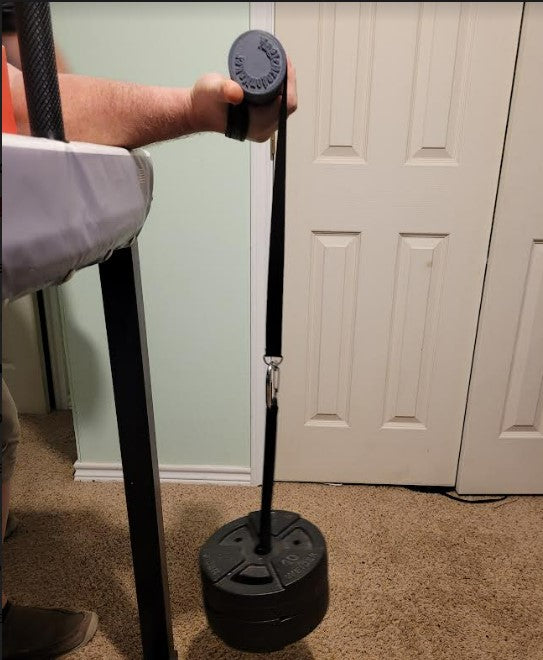 Arm Wrestling Exercise Handle, Cupping Handle - Wrist Wrench 2.5 Inch Diameter, Handle and Strap for Training at The Gym, Wrist and Forearm Strengthener, Workout Equipment, Fat Grip for Strong Wrist, Finger Strength Training, Non-Slip Textured Surface